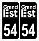 Auto - Autocollant immatriculation 54 – Grand Est