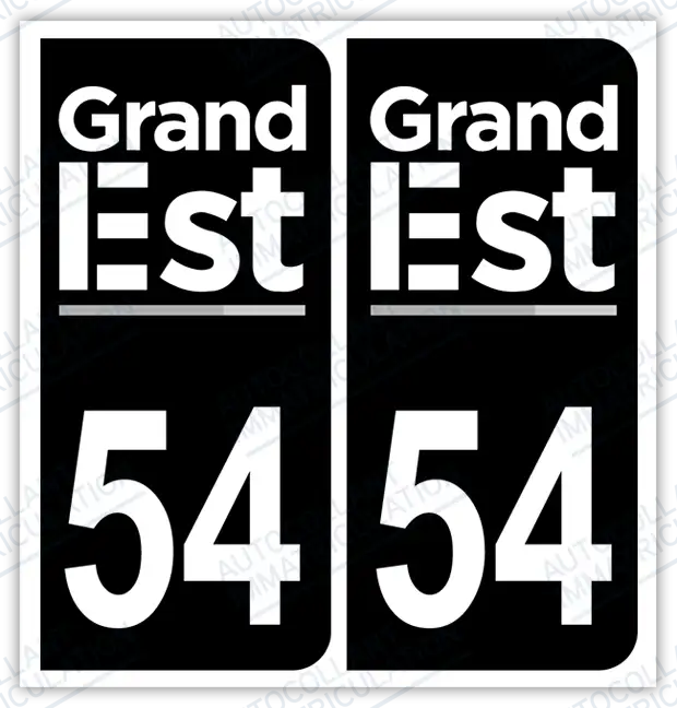 Auto - Autocollant immatriculation 54 – Grand Est