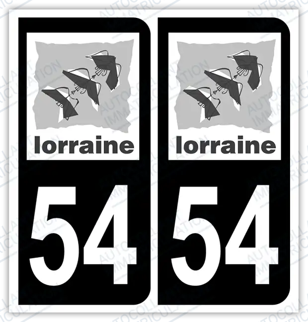 Auto - Autocollant immatriculation 54 – Lorraine