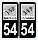 Auto - Autocollant immatriculation 54 – Lorraine