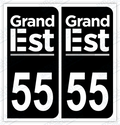 Auto - Autocollant immatriculation 55 – Grand-Est