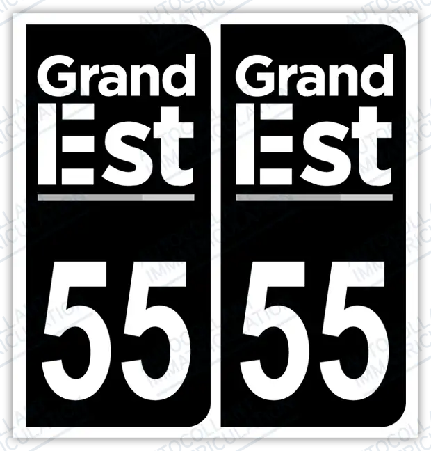 Auto - Autocollant immatriculation 55 – Grand-Est