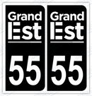 Auto - Autocollant immatriculation 55 – Grand-Est