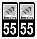 Auto - Autocollant immatriculation 55 – Grand Est
