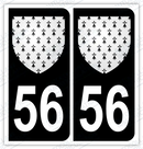 Auto - Autocollant immatriculation 56 – Blason Bretagne