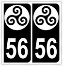 Auto - Autocollant immatriculation 56 – Bretagne