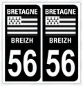 Auto - Autocollant immatriculation 56 – Morbihan