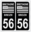 Auto - Autocollant immatriculation 56 – Bretagne