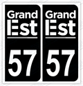 Auto - Autocollant immatriculation 57 – Grand-Est