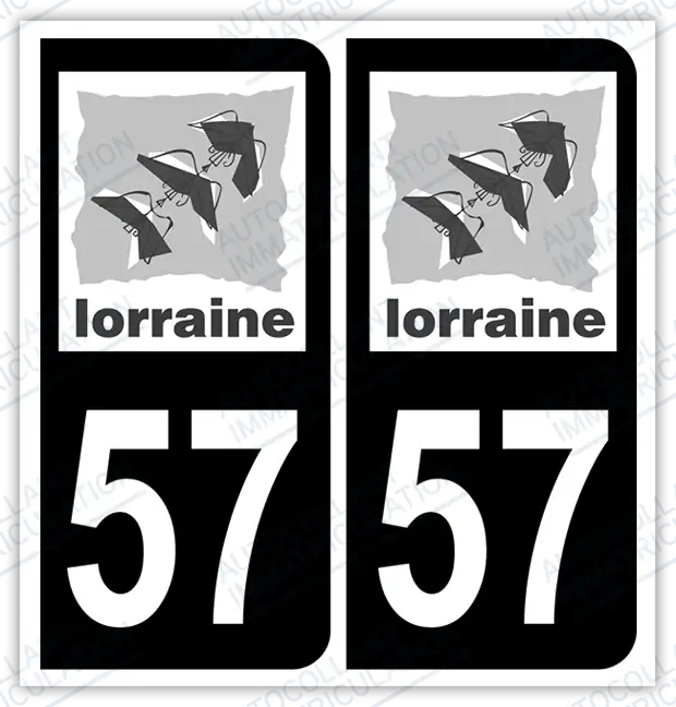 Auto - Autocollant immatriculation 57 – Grand Est