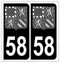 Auto - Autocollant immatriculation 58 – Blason Bourgogne-Franche-Comté
