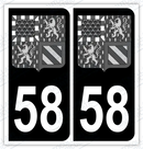 Auto - Autocollant immatriculation 58 – Blason Bourgogne-Franche-Comté
