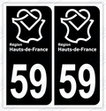 Auto - Sticker immatriculation 59 – Hauts de France