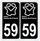 Auto - Sticker immatriculation 59 – Hauts de France