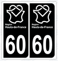 Auto - Autocollant immatriculation 60 – Blason Oise