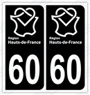 Auto - Autocollant immatriculation 60 – Blason Oise