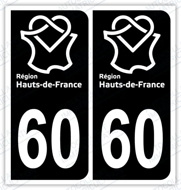 Auto - Autocollant immatriculation 60 – Blason Oise
