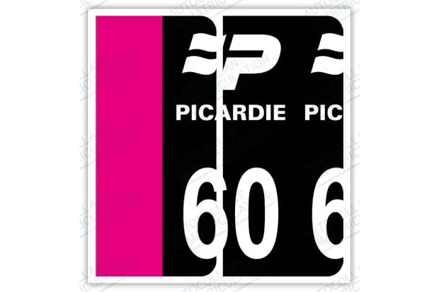 Auto - Autocollant immatriculation 60 – Hauts-de-France
