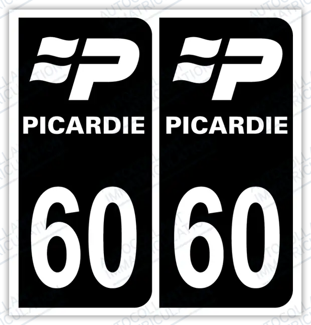 Auto - Autocollant immatriculation 60 – Picardie