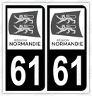 Auto - Autocollant immatriculation 61 – Normandie