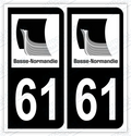 Auto - Autocollant immatriculation 61 – Basse-Normandie
