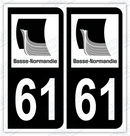 Auto - Autocollant immatriculation 61 – Basse-Normandie