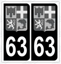 Auto - Autocollant immatriculation 63 – Blason Auvergne Rhône Alpes