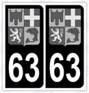 Auto - Autocollant immatriculation 63 – Blason Auvergne Rhône Alpes
