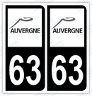 Auto - Autocollant immatriculation 63 – Auvergne
