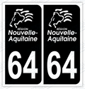 Auto - Sticker immatriculation 64 – Pyrénées Atlantiques