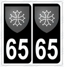 Auto - Autocollant immatriculation 65 – Blason Occitanie