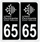 Auto - Autocollant immatriculation 65 – Occitanie
