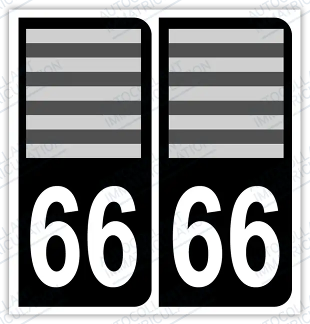 Auto - Autocollant immatriculation 66 – Languedoc-Roussillon