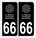 Auto - Autocollant immatriculation 66 - Pyrénées Orientales