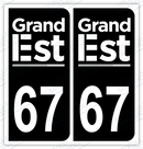Auto - Autocollant immatriculation 67 – Grand Est
