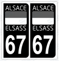 Auto - Autocollant immatriculation 67 – Bas-Rhin