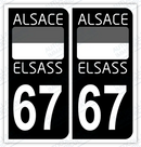 Auto - Autocollant immatriculation 67 – Bas-Rhin