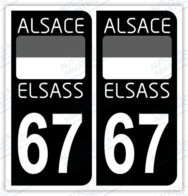Auto - Autocollant immatriculation 67 – Bas-Rhin