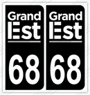 Auto - Autocollant immatriculation 68 – Grand Est