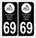 Auto - Autocollant immatriculation 69 – Auvergne-Rhône-Alpes