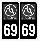 Auto - Autocollant immatriculation 69 – Rhône-Alpes