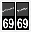 Auto - Sticker immatriculation 69 - Rhône