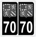 Auto - Autocollant immatriculation 70 – Blason Bourgogne Franche-Comté