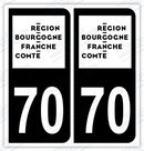 Auto - Autocollant immatriculation 70 – Blason Bourgogne-Franche-Comté
