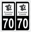 Auto - Autocollant immatriculation 70 – Haute-Saône