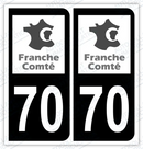 Auto - Autocollant immatriculation 70 – Haute-Saône