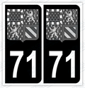 Auto - Autocollant immatriculation 71 – Blason Bourgogne-Franche-Comté