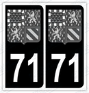Auto - Autocollant immatriculation 71 – Blason Bourgogne-Franche-Comté