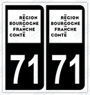 Auto - Autocollant immatriculation 71 – Bourgogne-Franche-Comté