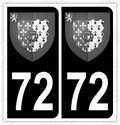 Auto - Autocollant immatriculation 72 – Blason Pays de la Loire